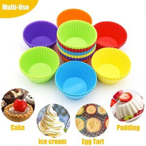 Unbranded 24 Pack Silicone Cupcake Liners, Reusable and Non-Stick, Multicolor Unbranded 24 Pack Silicone Cupcake Liners, Reusable and Non-Stick, Multicolor