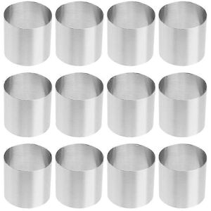 Unbranded Set of 12 stainless steel round mousse cake molds Unbranded Set of 12 stainless steel round mousse cake molds