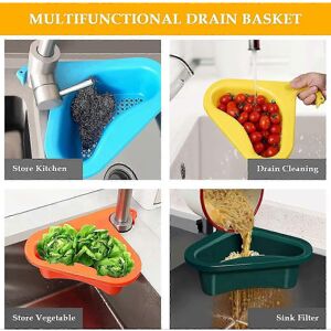 Unbranded Set of 4 Draining Baskets, Kitchen Colander with Dish Brush, Swan Draining Baske Unbranded Set of 4 Draining Baskets, Kitchen Colander with Dish Brush, Swan Draining Baske