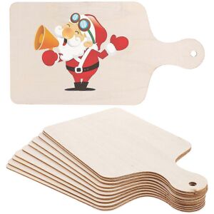 Unbranded Set of 10 unfinished wooden cutting boards with handles Unbranded Set of 10 unfinished wooden cutting boards with handles