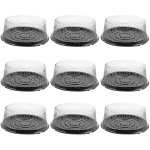 Unbranded Pack of 10 reusable round plastic cake boxes with lids Unbranded Pack of 10 reusable round plastic cake boxes with lids