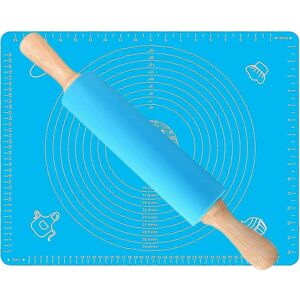 Unbranded Large Long Silicone Non-Stick Rolling Pin and Pastry Mat Set. Unbranded Large Long Silicone Non-Stick Rolling Pin and Pastry Mat Set.