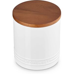 Le Creuset Signature Salt Cellar and Storage Canister with Wood Lid 1.2 qt. Whit Le Creuset Signature Salt Cellar and Storage Canister with Wood Lid 1.2 qt. Whit