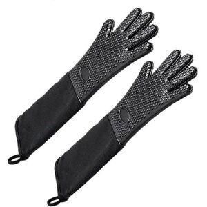 Unbranded Extra long professional silicone oven mitt with cotton interior for cooking, bar Unbranded Extra long professional silicone oven mitt with cotton interior for cooking, bar