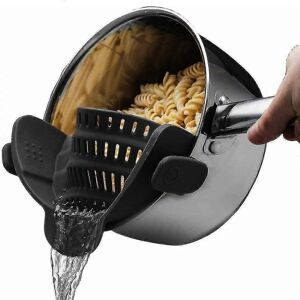 Unbranded (Black) Pot and Pasta Strainer - Adjustable Clip-on Silicone Colander for Pots, Unbranded (Black) Pot and Pasta Strainer - Adjustable Clip-on Silicone Colander for Pots,