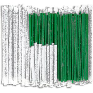 Unbranded (100-Green) 2024 Individually Wrapped Clear Plastic Straws, 1000 Pack Unbranded (100-Green) 2024 Individually Wrapped Clear Plastic Straws, 1000 Pack