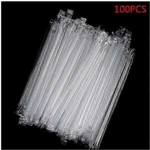 Unbranded (Transparent) 100pcs Individually Wrapped PP Drinking Straws Clear Beverage Stra Unbranded (Transparent) 100pcs Individually Wrapped PP Drinking Straws Clear Beverage Stra