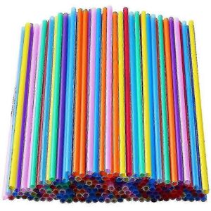 Unbranded (500 pieces) 1000 long disposable colored plastic straws Unbranded (500 pieces) 1000 long disposable colored plastic straws