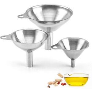 Unbranded Stainless Steel Funnel, Set of 3 Stainless Steel Funnel Filters with Handle Unbranded Stainless Steel Funnel, Set of 3 Stainless Steel Funnel Filters with Handle