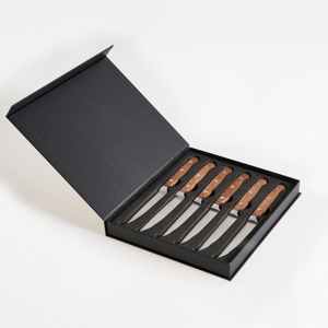 Beliani Set of 6 Steak Knives NAGANO Brown Beliani Set of 6 Steak Knives NAGANO Brown