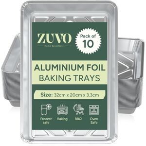 Zuvo Aluminium Foil Tray - 32x20x3.3 cm - 10 pack - Baking Tray Zuvo Aluminium Foil Tray - 32x20x3.3 cm - 10 pack - Baking Tray