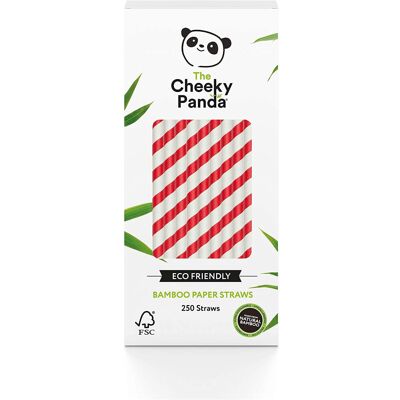 The Cheeky Panda - Bamboo Red Stripes - Paper - 250 Straws The Cheeky Panda - Bamboo Red Stripes - Paper - 250 Straws