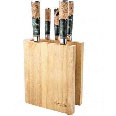 Katana Elements 6 Piece Knife Block Set Rainforest Green - Kitchen Tools Katana Elements 6 Piece Knife Block Set Rainforest Green - Kitchen Tools