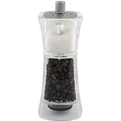 Grunwerg 9174M Gmill Acrylic Combination Salt & Pepper Mill - Salt & Pepper Grinder, Adjustable Ceramic, 13cm Grunwerg 9174M Gmill Acrylic Combination Salt & Pepper Mill - Salt & Pepper Grinder, Adjustable Ceramic, 13cm