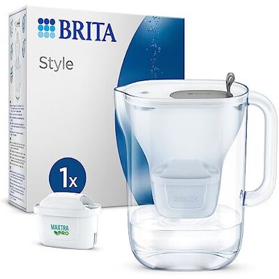 Brita Style Water Filter Jug Grey (2.4 Litre) with 1x MAXTRA PRO All-in-1 cartri Brita Style Water Filter Jug Grey (2.4 Litre) with 1x MAXTRA PRO All-in-1 cartri