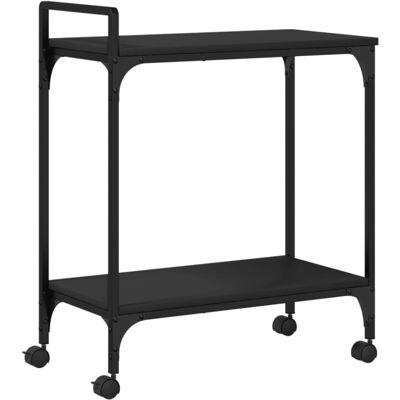 vidaXL Kitchen Trolley - Engineered Wood - Black - 60.5x31x72.5 cm vidaXL Kitchen Trolley - Engineered Wood - Black - 60.5x31x72.5 cm