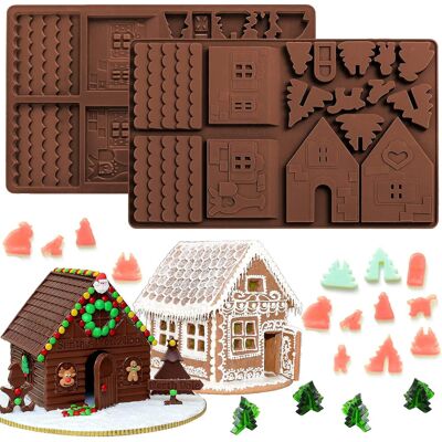 Unbranded Christams Gingerbread House Baking Tray, Silicone Molds For Desserts, Chocolate, Unbranded Christams Gingerbread House Baking Tray, Silicone Molds For Desserts, Chocolate,