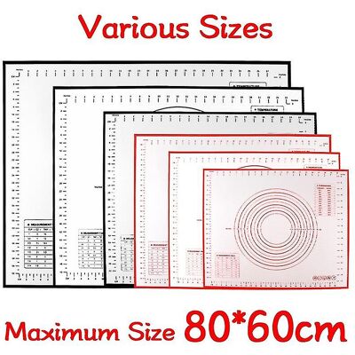 Unbranded (Black, 40x30cm) Oversize 80/70/60cm Silicone Baking Mat Rolling Kneading Pad Pa Unbranded (Black, 40x30cm) Oversize 80/70/60cm Silicone Baking Mat Rolling Kneading Pad Pa