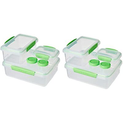 Sistema Klip IT Food Storage Containers - 6 Plastic Food Containers with Lids Sistema Klip IT Food Storage Containers - 6 Plastic Food Containers with Lids