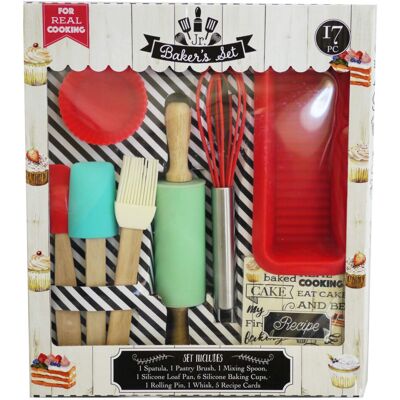 che Handstand Kids 17-Piece Junior Baking Set with Recipes for Kids che Handstand Kids 17-Piece Junior Baking Set with Recipes for Kids