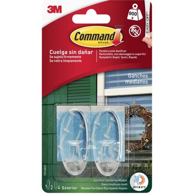 COMMAND - Transparent Outdoor Adhesive Hook - Medium COMMAND - Transparent Outdoor Adhesive Hook - Medium