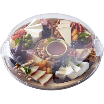 FARBERWARE Build-a-Board Cutting Board with rotating tray Turntable Five Compar FARBERWARE Build-a-Board Cutting Board with rotating tray Turntable Five Compar
