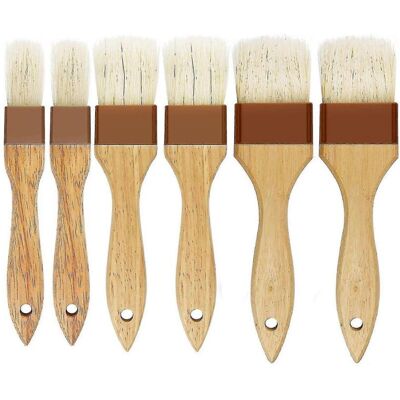 Unbranded 6 Pieces Pastry Brushes Basting Oil Brush with Boar Bristles And Beech Hardwood Unbranded 6 Pieces Pastry Brushes Basting Oil Brush with Boar Bristles And Beech Hardwood