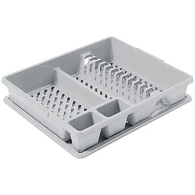 Curver Dish rack with tray in light grey, polypropylene, 35 x 25 x 10 cm Curver Dish rack with tray in light grey, polypropylene, 35 x 25 x 10 cm