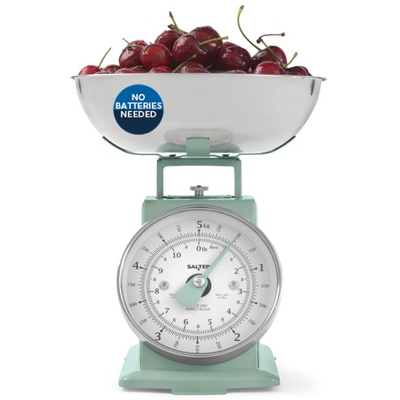 Salter Kitchen Scale Timeless Mechanical 5kg Capacity Dishwasher Safe Bowl Sage Salter Kitchen Scale Timeless Mechanical 5kg Capacity Dishwasher Safe Bowl Sage