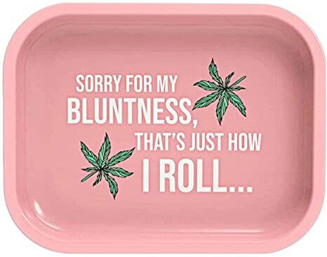 UkGlass Rolling Tray - Pink Metal Rolling Tobacco Holding Tray Smoking Accessori