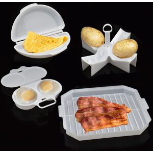 Just Essentials 4 Piece Microwave Breakfast Cooking Set Egg Poacher Bacon Potato Omelette Maker Just Essentials 4 Piece Microwave Breakfast Cooking Set Egg Poacher Bacon Potato Omelette Maker