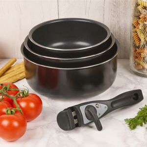 URBN-CHEF (4 Piece Saucepan Set) Black Stackable Frying & Saucepan Set Non Stick Pan Set URBN-CHEF (4 Piece Saucepan Set) Black Stackable Frying & Saucepan Set Non Stick Pan Set