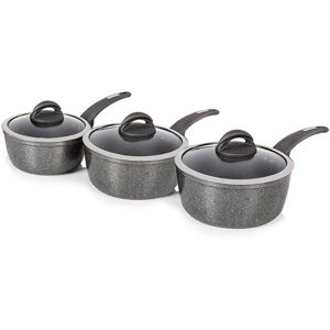 Tower T81212BK Cerastone Graphite 3-Piece Saucepan Set - 18/20/22 cm with Non-St Tower T81212BK Cerastone Graphite 3-Piece Saucepan Set - 18/20/22 cm with Non-St