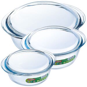 Pyrex Oven Dish Set 3 Piece Glass Kitchen Baking Roasting Tray 912S637/6142 Pyrex Oven Dish Set 3 Piece Glass Kitchen Baking Roasting Tray 912S637/6142