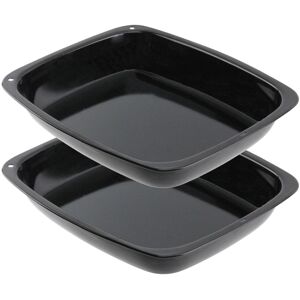 Universal 2 x Vitreous Enamel Roasting Tin Deep Large Non Stick Pans for Cooker Oven Universal 2 x Vitreous Enamel Roasting Tin Deep Large Non Stick Pans for Cooker Oven