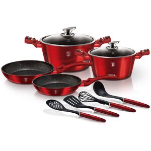 (Red) Berlinger Haus 10 Pc Cookware Set Induction (Red) Berlinger Haus 10 Pc Cookware Set Induction