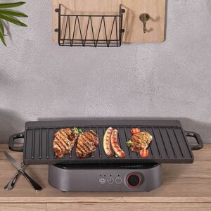 Living And Home Non-Stick Reversible Griddle Plate Cast Iron Grill Pan Induction BBQ Cooking Pan Living And Home Non-Stick Reversible Griddle Plate Cast Iron Grill Pan Induction BBQ Cooking Pan