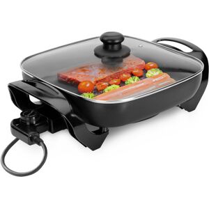 Geepas Large Multi Cooker, 1500W Aluminium Electric Skillet Frying Pan with Glas Geepas Large Multi Cooker, 1500W Aluminium Electric Skillet Frying Pan with Glas