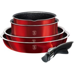 (Burgundy) Berlinger Haus 9Pc Space Saving Pots and Pans Set (Burgundy) Berlinger Haus 9Pc Space Saving Pots and Pans Set