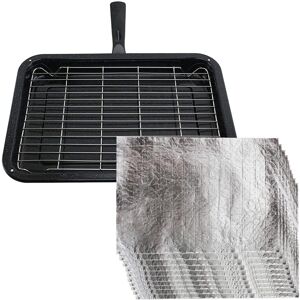 SPARES2GO UNIVERSAL Small Grill Pan Rack and Detachable Handle for Oven Cooker + 10 Protec SPARES2GO UNIVERSAL Small Grill Pan Rack and Detachable Handle for Oven Cooker + 10 Protec