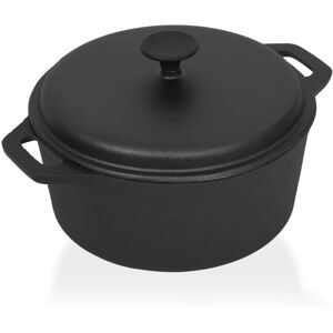 vidaXL Pot Cast Iron Pot Roaster Cooking Stock Gill Kitchen Camping Barbecue vidaXL Pot Cast Iron Pot Roaster Cooking Stock Gill Kitchen Camping Barbecue