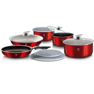 (Red) Berlinger Haus 12Pc Cookware Set Pots Pans Lids (Red) Berlinger Haus 12Pc Cookware Set Pots Pans Lids