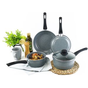 URBN-CHEF 4 Pc Forged Carbon Steel Grey Non-stick Saucepan & Frying Pot Pan Set URBN-CHEF 4 Pc Forged Carbon Steel Grey Non-stick Saucepan & Frying Pot Pan Set
