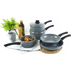 URBN-CHEF 5 Pc Forged Carbon Steel Grey Non-stick Saucepan & Frying Pot Pan Set URBN-CHEF 5 Pc Forged Carbon Steel Grey Non-stick Saucepan & Frying Pot Pan Set