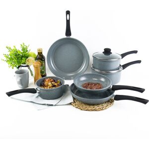 URBN-CHEF 6 Pc Forged Carbon Steel Grey Non-stick Saucepan & Frying Pot Pan Set URBN-CHEF 6 Pc Forged Carbon Steel Grey Non-stick Saucepan & Frying Pot Pan Set