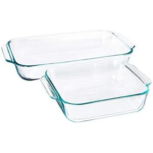 Pyrex Basics Clear Glass Baking Dishes - 2 Piece Value-Plus Pack - 1 Each: 3 Qua Pyrex Basics Clear Glass Baking Dishes - 2 Piece Value-Plus Pack - 1 Each: 3 Qua