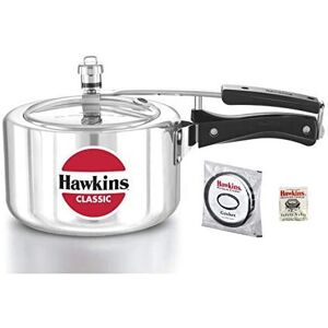 3 Litre Wide Hawkins Classic Aluminium Pressure Cooker -Stovetop Pressure Cooker 3 Litre Wide Hawkins Classic Aluminium Pressure Cooker -Stovetop Pressure Cooker