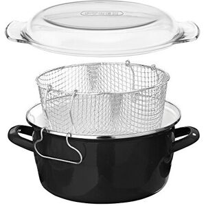 Premier Housewares 5L Deep Fat Fryer Enamel Chip Pan Fryer Glass Lid Chip Fryer Premier Housewares 5L Deep Fat Fryer Enamel Chip Pan Fryer Glass Lid Chip Fryer