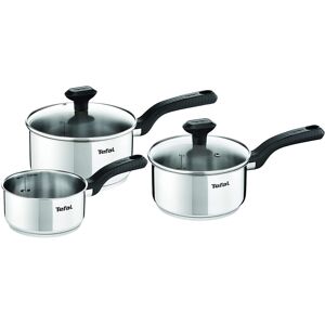 Tefal C973S344 Comfort Max Stainless Steel Saucepan Set, 3 Pieces - Silver Tefal C973S344 Comfort Max Stainless Steel Saucepan Set, 3 Pieces - Silver