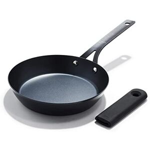 OXO Obsidian Pre-Seasoned Carbon Steel, 8" Frying Pan Skillet with Removable Sil OXO Obsidian Pre-Seasoned Carbon Steel, 8" Frying Pan Skillet with Removable Sil